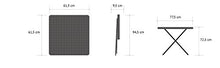 Vanage VG-8724 Tavolino, Plastica HDPE, Nero, 61.5 x 61.5 x 73 cm