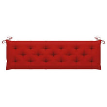 vidaXL Panca da Giardino con Cuscino Rosso 175 cm in Massello di Teak
