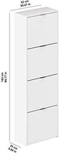 MYYINGELE Scarpiera/Armadio/Organizer a   4 Ante 25 x 52 x 163 cm   Bianco