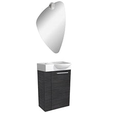 Fackelmann - Set di mobili da Bagno a LED per Ospiti Scuri, con lavandino e Specchio, 45 cm, 4 Pezzi