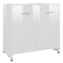Armadio da bagno, 60 x 33 x 58 cm, colore: bianco lucido