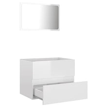 vidaXL Set Mobili da Bagno 2 pz Bianco Lucido in Truciolato