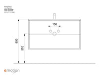 Set di mobili da bagno Firenze 100 (5 parti/A) bianco lucido e specchio a LED