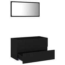 vidaXL Set Mobili da Bagno 2 pz Nero in Truciolato