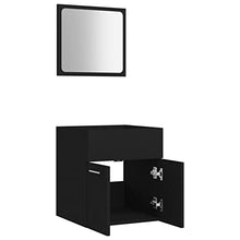 vidaXL Set Mobili da Bagno 2 pz Nero in Truciolato