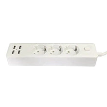 ASFD Pratica multipresa 4Usb + 3 Spine con Foro Tondo Standard Europeo, Bianca