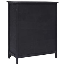 vidaXL Armadietto Basso con Ante e Cassetti Stile Classico Rustico Robusto Compatto Credenza Madia Mobiletto in MDF Nero Massello Paulownia