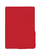 Biberna 0012344 Lenzuolo Frottee-Stretch (Altezza Materasso max. 22 cm) 1X 90X190 cm > 100X200 cm, Rosso