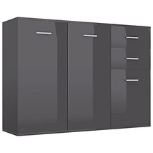 vidaXL - Sideboard Hochglanz-Grau 105x30x75 cm Spanplatte