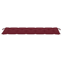 vidaXL Panca da Giardino e Cuscino Rosso Vino 175 cm Massello di Teak