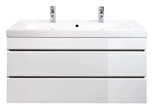 Mobile bagno Talis 100 bianco lucido, doppio , 2 cassetti senza maniglie