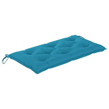 vidaXL Panca da Giardino con Cuscino Azzurro 112 cm in Legno di Teak