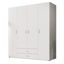 BASE Armadio senza tempo in bianco - Armadio versatile con ante a cerniera e molto spazio - 160 x 177 x 52 cm