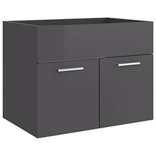 vidaXL Set Mobili da Bagno 2 pz Grigio Lucido in Truciolato