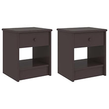 vidaXL Comodini 2 pz Marrone Scuro 35x30x40 cm in Pino Massello