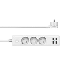 ASFD Pratica multipresa 4Usb + 3 Spine con Foro Tondo Standard Europeo, Bianca