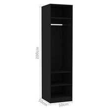 FAMIROSA Armadio Nero 50x50x200 cm in Truciolato