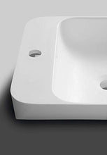 Rockstone - Lavabo sospeso, 40 x 40 cm, colore: Bianco opaco