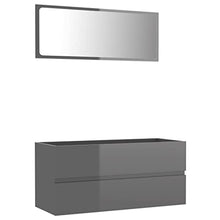 vidaXL Set Mobili da Bagno 2 pz Grigio Lucido in Truciolato