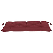 vidaXL Panca da Giardino con Cuscino Rosso Vino 112 cm Legno di Teak