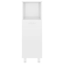 vidaXL Armadio da Bagno Bianco Lucido 30x30x95 cm in Truciolato