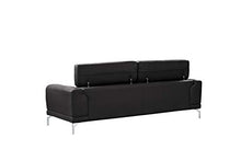 Mobilier Deco - Divano di design Carlo a 3 posti, in similpelle, colore: Nero