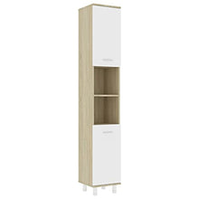 vidaXL Armadio da Bagno Bianco e Rovere Sonoma 30x30x179 cm Truciolato