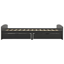 vidaXL Giroletto con 2 Cassetti Grigio in Massello di Pino 90x200 cm