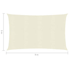 vidaXL Vela Parasole 160 g/m² Crema 5x8 m in HDPE