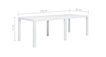 Tomaino 1 Tavolo allungabile + 8 sedie in plastica Simil Rattan (Bianco)