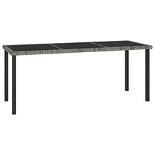 vidaXL Tavolo da Pranzo da Giardino Grigio 180x70x73 cm in Polyrattan