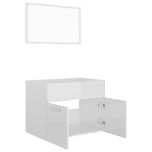 vidaXL Set Mobili da Bagno 2 pz Bianco Lucido in Truciolato