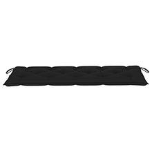 vidaXL Panca da Giardino con Cuscino Nero 150 cm in Legno di Teak