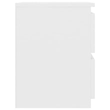 SKM Comodini 30x30x40 cm in Truciolato Minimalismo per Camera (Bianco Lucido, 2 PZ)