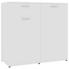Credenza moderna con cassetto e ripiani 80 x 36 x 75 cm, mobile ausiliare con ante comò, bianco