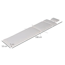 Outsunny Cuscino per Sdraio Lettino Prendisole da Giardino 198x53x5cm Bianco Crema