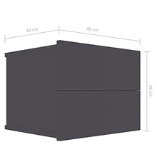 SKM Comodino Grigio 40x30x30 cm in Truciolato
