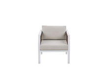 Beliani Set Lounge da Giardino con Divano e 2 Poltrone Bianco e Marrone Borello