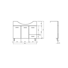 Kiamami Valentina MOBILE BAGNO A TERRA 105 CM CON ANTE LAVABO E SPECCHIO | RIMINI