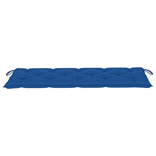 vidaXL Panca da Giardino con Cuscino Blu 150 cm in Legno di Teak