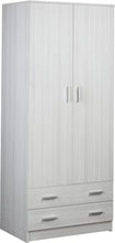 Armadio guardaroba 2 ante 2 cassetti laminato Eucalipto 77x52x182 cm