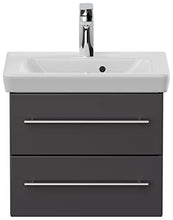 emotion Lavabo con mobiletto, Legno, Antracite Lucido, 50, 2 unità