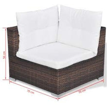 vidaXL Divano da Giardino 28 pz in Polirattan Marrone Sofa Tavolo Sgabelli
