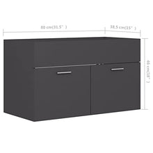vidaXL Set Mobili da Bagno 2 pz Grigio in Truciolato