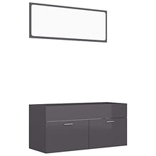 vidaXL Set Mobili da Bagno 2 pz Grigio Lucido in Truciolato