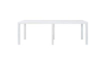 Tomaino 1 Tavolo allungabile + 8 sedie in plastica Simil Rattan (Bianco)