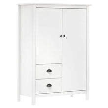 vidaXL Armadio a 2 Ante Hill Range Bianco 99x45x137cm in Legno di Pino