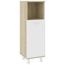 vidaXL Armadio da Bagno Bianco e Rovere Sonoma 30x30x95 cm Truciolato