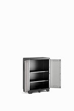 Keter Gear Armadio Basso con 2 ripiani, Nero/Grigio, 68 x 39 x 97 cm