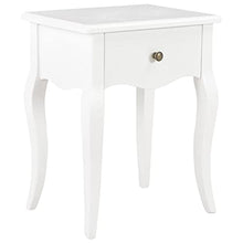 SKM Comodino Bianco 40x30x50 cm in Legno Massello di Pino